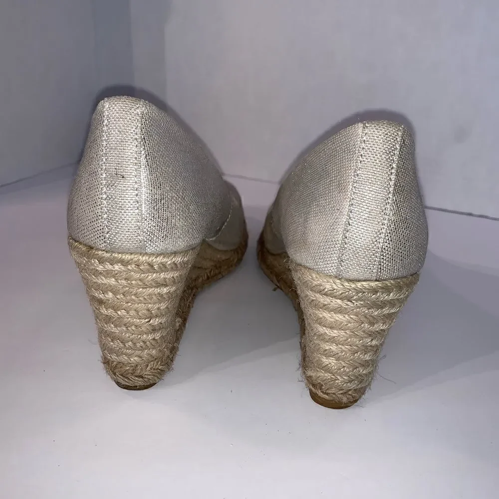 Gap Silver Wedge Espadrille Shoes